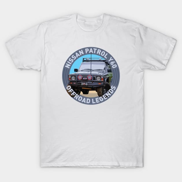 4x4 Offroad Legends: Nissan Patrol Y60 T-Shirt by OFFROAD-DESIGNS